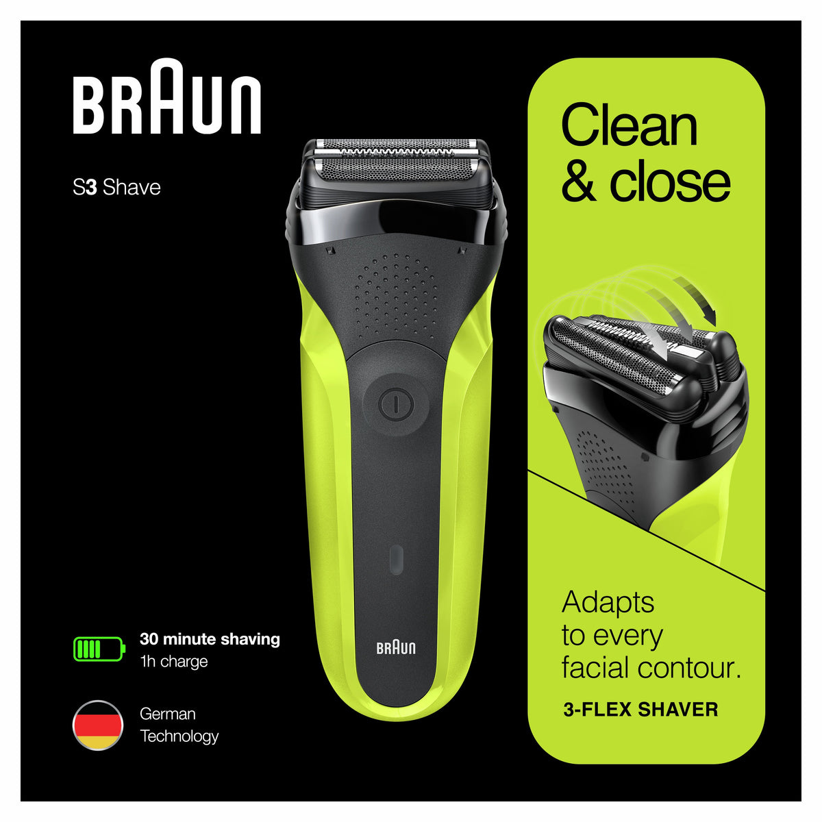 Braun Series 3 300 Black/Green