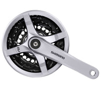 Crankstel 6/7/8 Speed Shimano Tourney Fc-Ty501 Met 170Mm Crankarm 42 X 34 X 24T Met Kettingscherm - Zilver