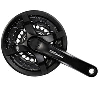 Crankstel 6/7/8 Speed Shimano Tourney Fc-Ty501 Met 175Mm Crankarm 48 X 38 X 28T Met Kettingscherm - Zwart