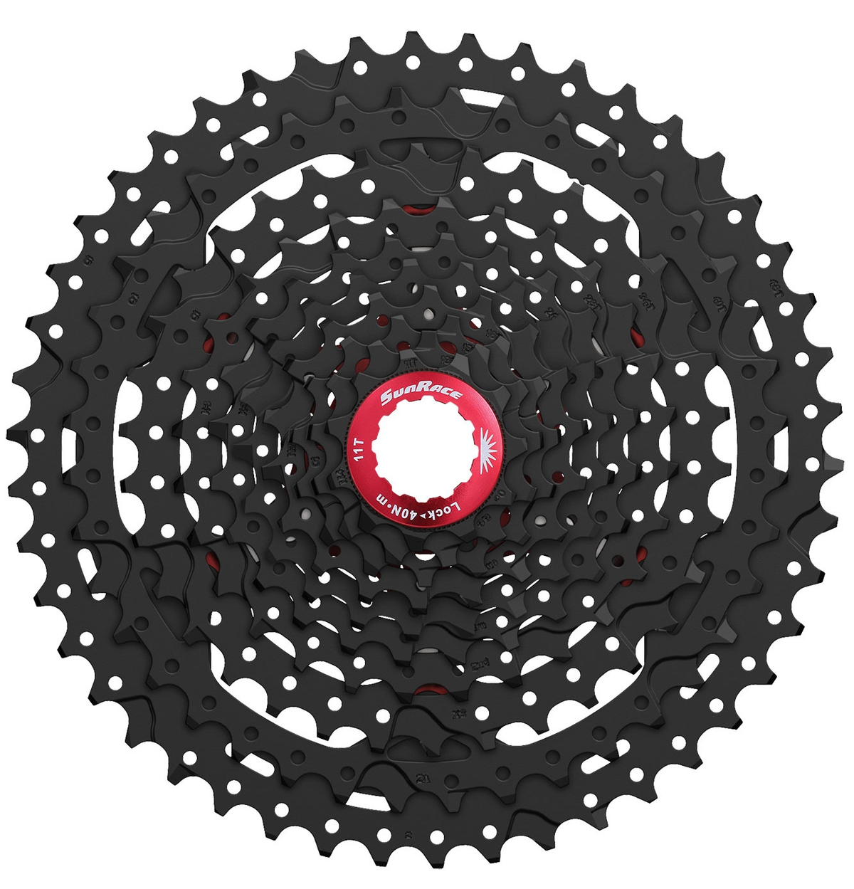 Cassette 10 Speed Sunrace Cs-Mx3 11-46T - Zwart/Rood