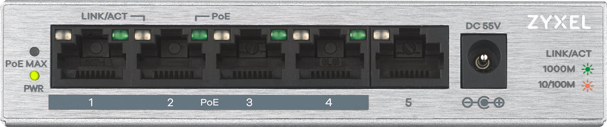 Zyxel Gs1005-Hp 5-Port Desktop Poe+ Switch