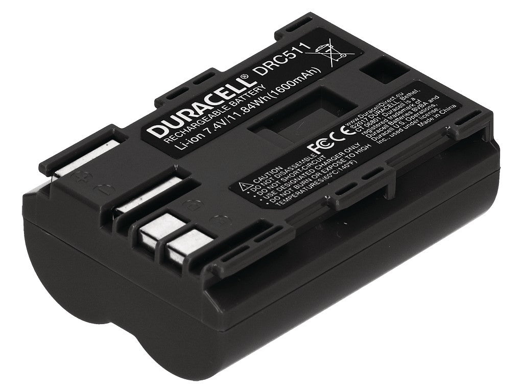 Duracell Li-Ion Akku 1600 Mah For Canon Bp-511 Bp-512