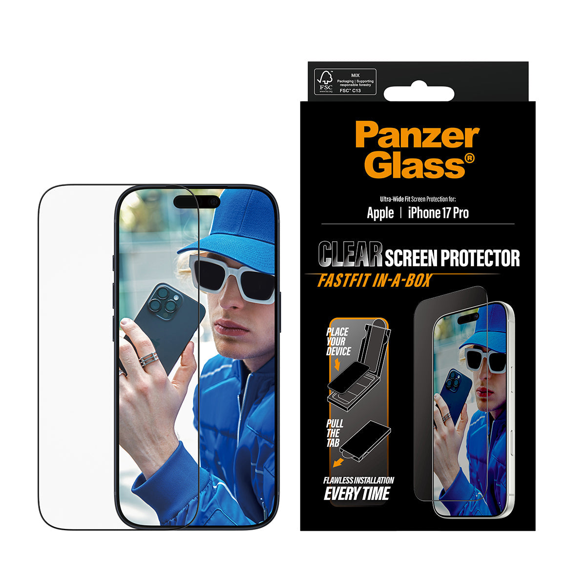Panzerglass Ip 17 Pro Uwf Fastfit With Black Frame