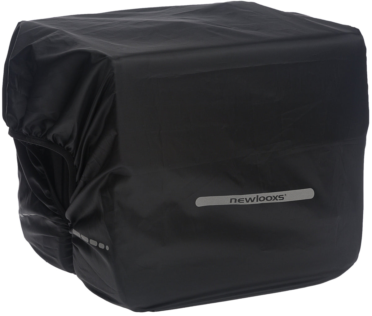 Regenhoes New Looxs Voor Dubbele Tassen 40Cm X 97Cm Met Reflectie - Zwart