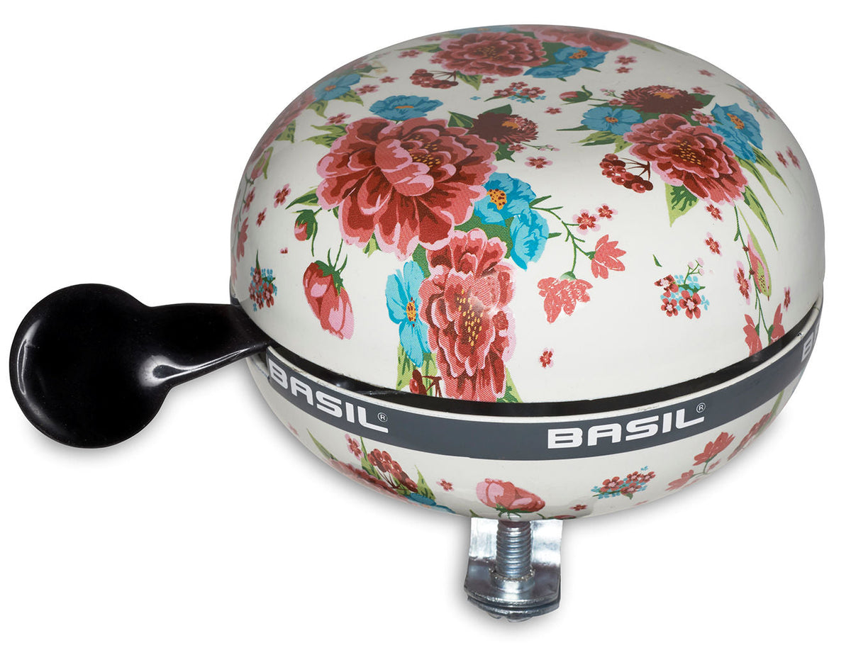 Fietsbel Basil Bloom Ø80Mm - Wit Met Bloemen