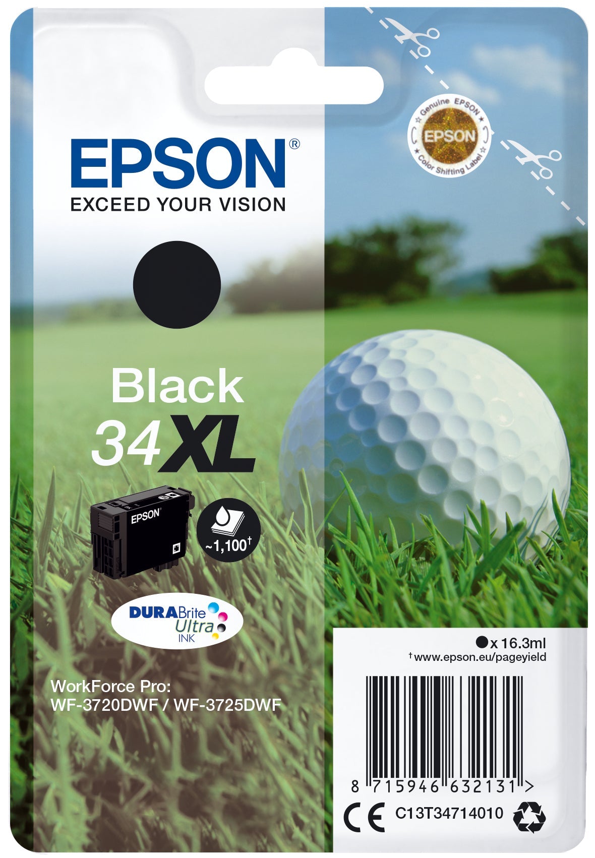 Epson Ink Cartridge Black Durabrite Ultra Ink 34 Xl T 3471
