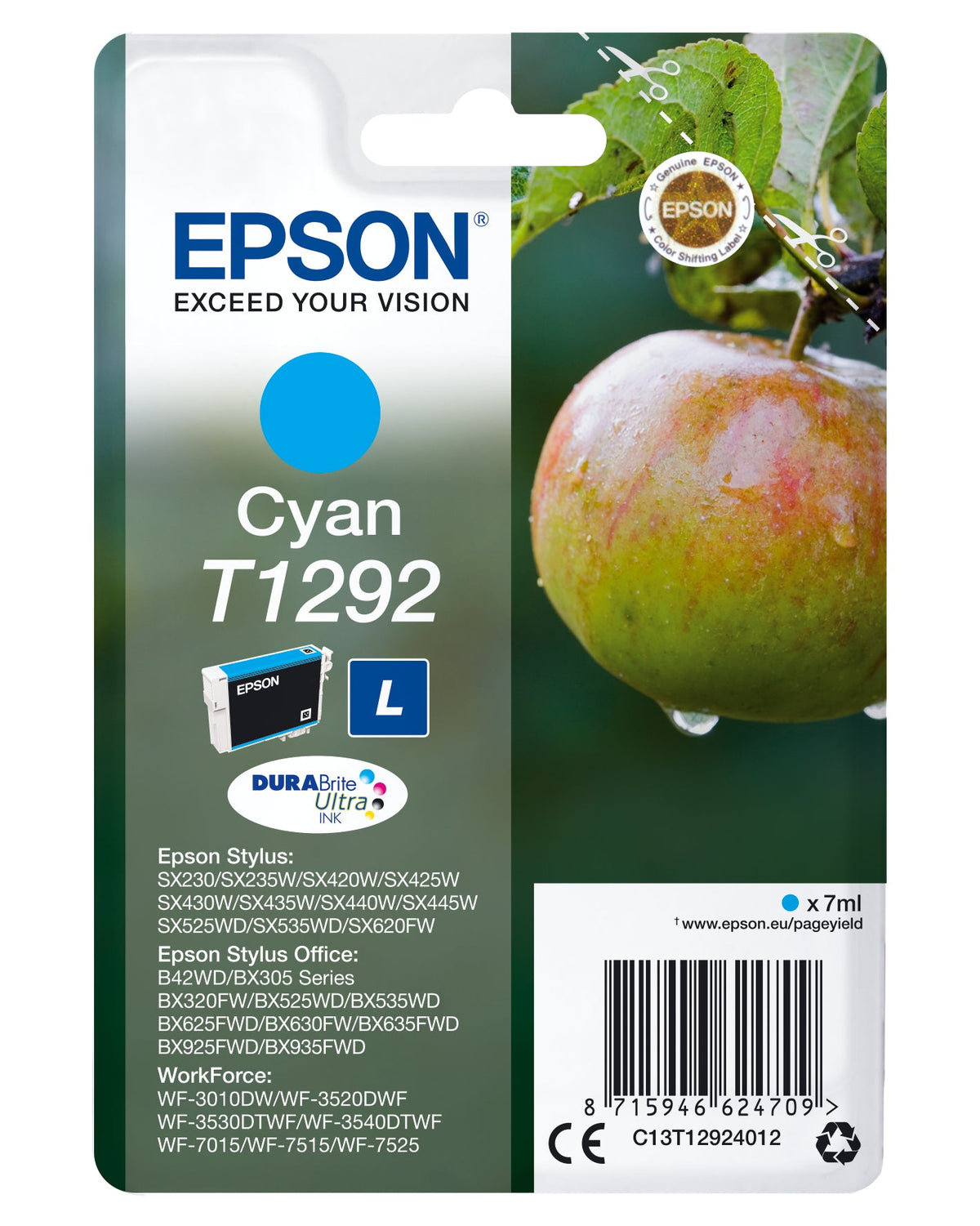 Epson Ink Cartridge Cyan Durabrite T 129 T 1292