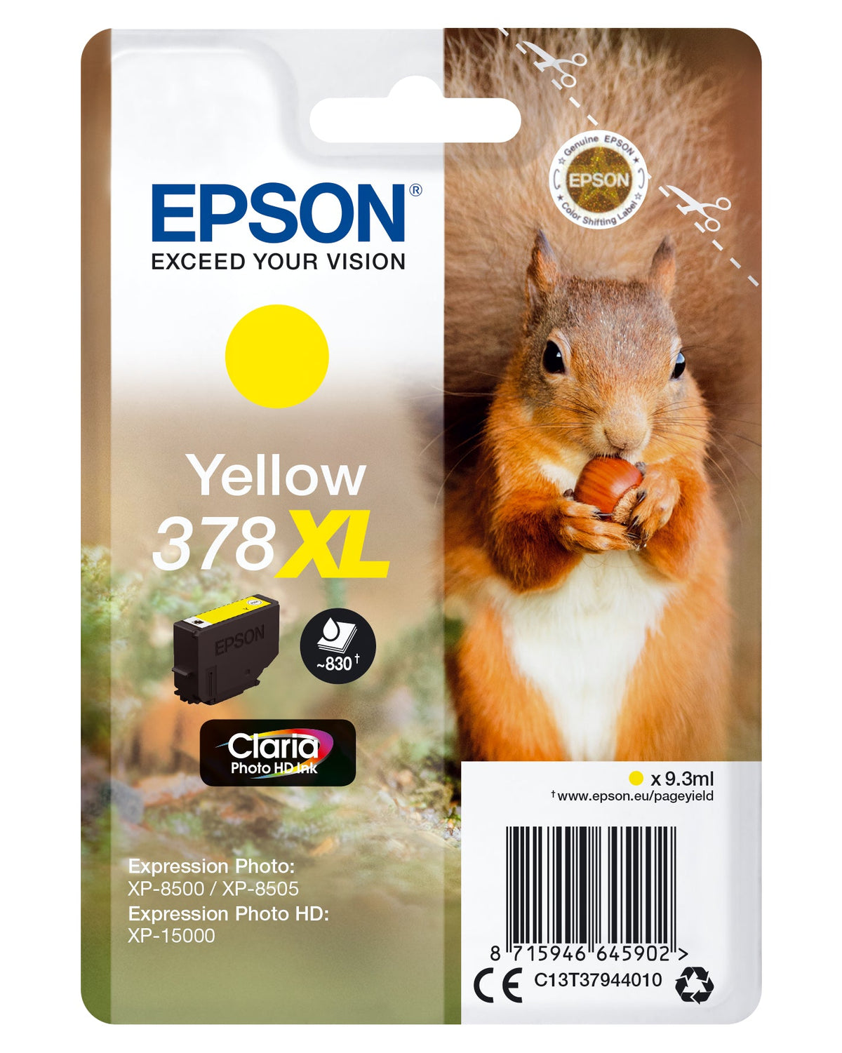 Epson Ink Cartridge Yellow Claria Photo Hd 378 Xl T 3794
