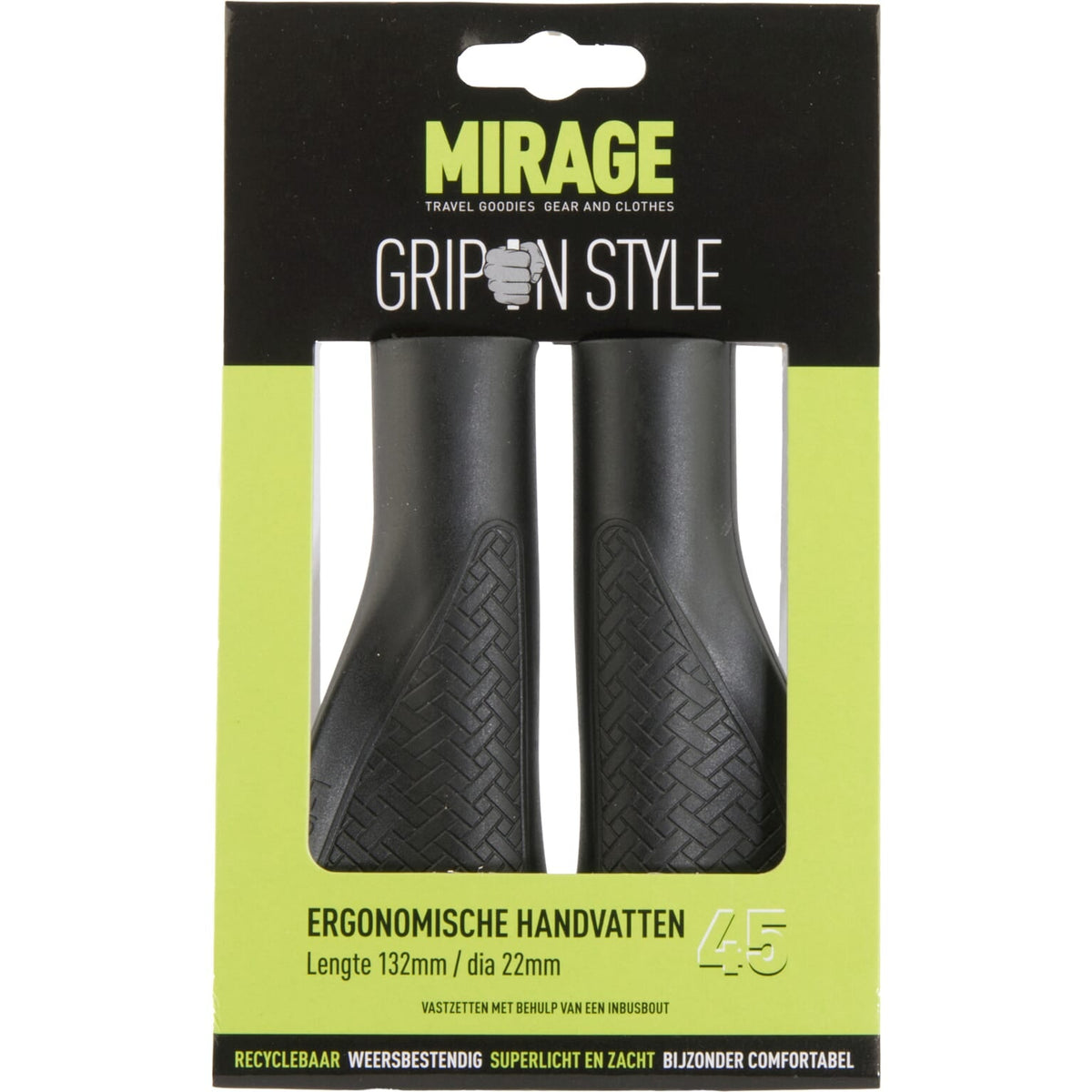 Handvatpaar Mirage Grips In Style #45 - 132/132 Mm Met Lockring - Zwart