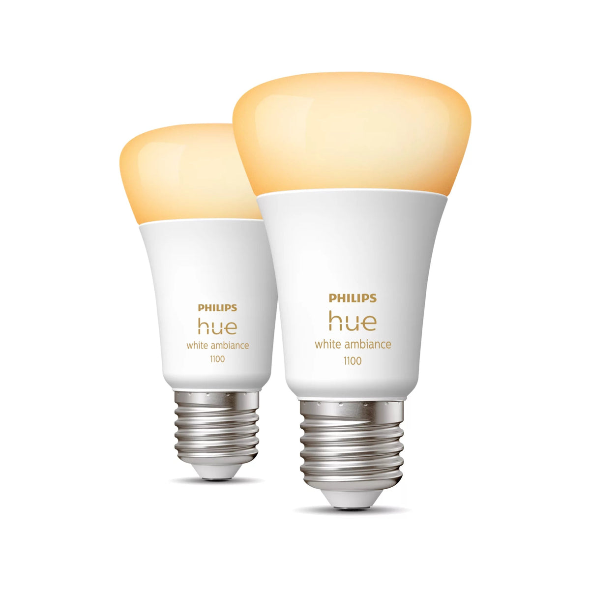 Philips Hue Led Lamp E27 2-Pack Set 1100Lm White Ambiance