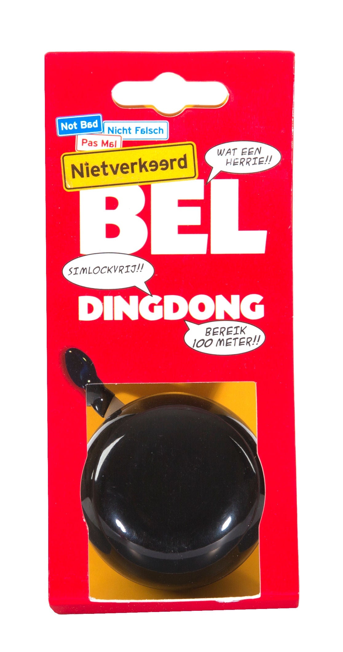 Fietsbel Ding-Dong Nietverkeerd Ø60Mm - Zwart