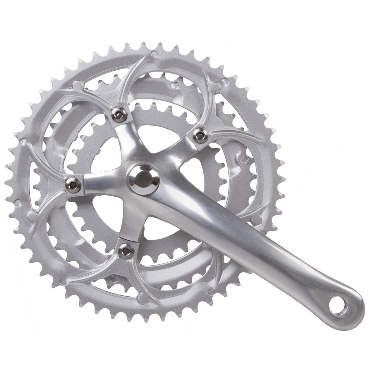 Crankstel Race 3 X 8 Speed Mighty 30/42/52T Aluminium - Zilver