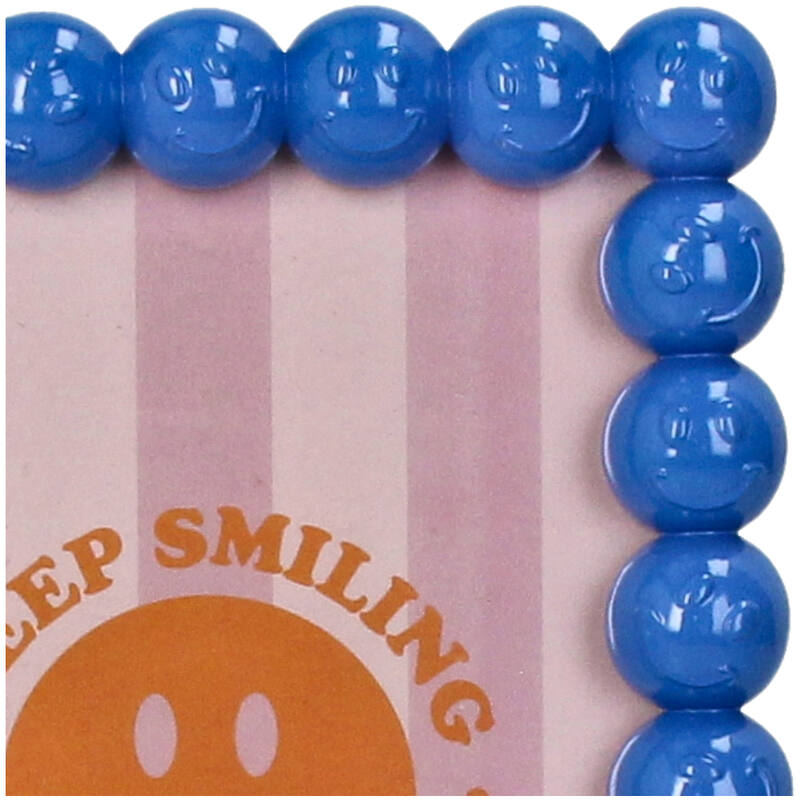 Photo Frame Smiley Polyresin Blue 10X15Cm
