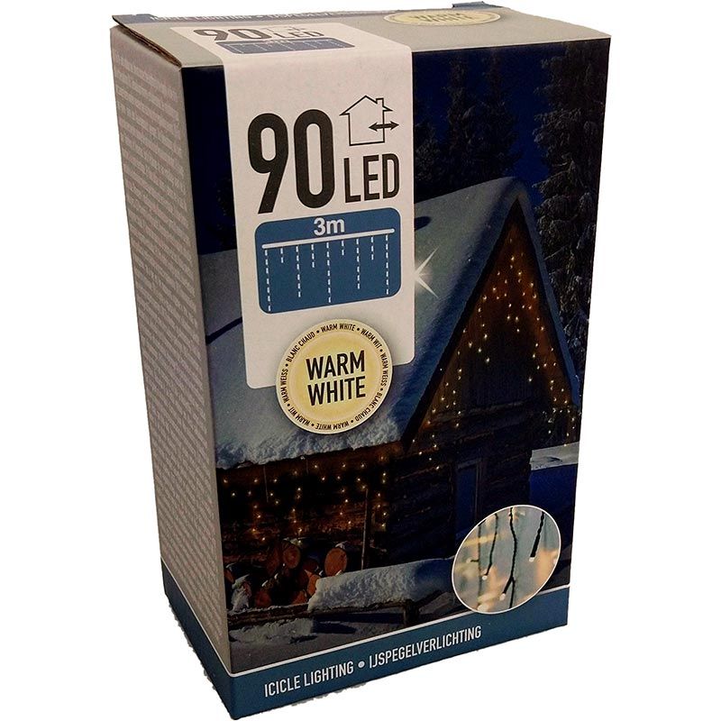 Ijspegel Verlichting 90 Led's - 3 Meter - Warm Wit