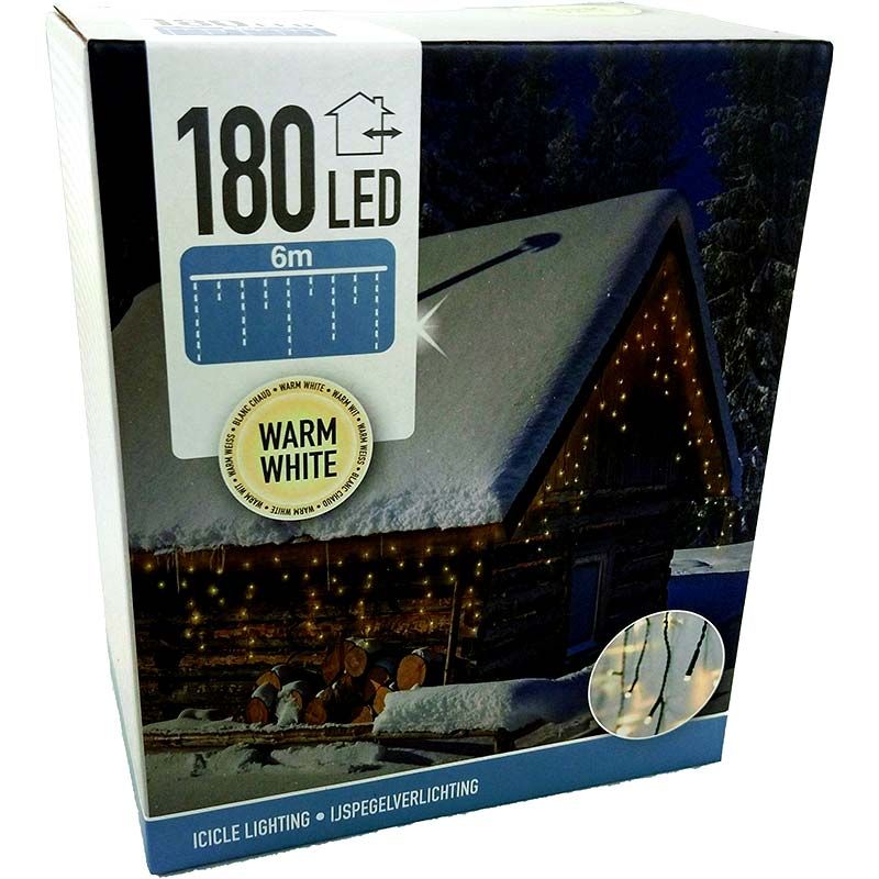 Ijspegel Verlichting 180 Led's - 6 Meter - Warm Wit