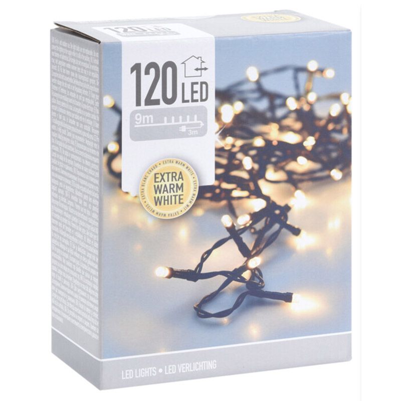 Led-Verlichting - 120 Led's - 9 Meter - Extra Warm Wit
