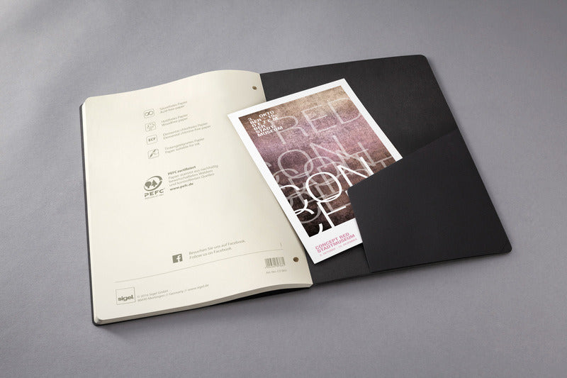 Sigel Si-Co801 Schrijfblok Conceptum Softcover A4 Zwart Gelinieerd
