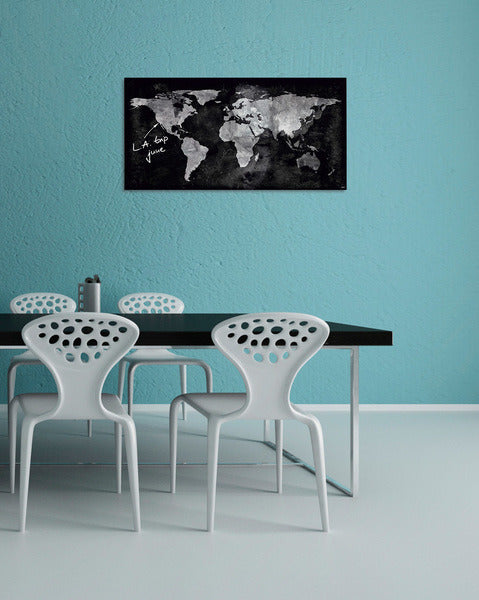 Sigel Si-Gl270 Glasmagneetbord Artverum 910X460X15Mm Wereldkaart