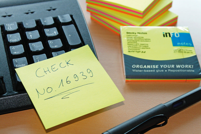 Info Notes In-5654-39 75X75Mm Assorti Brilliant Blok A 320 Vel