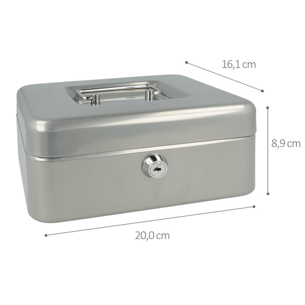 Westcott Ac-E51001-Zi Geldkist 200X161X90Mm Zilver, Kunststof Inzet Met 3 Vakken