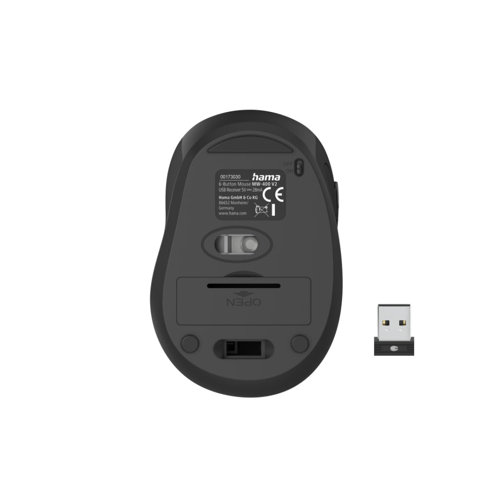 Hama Optische Draadl. Muis 6 Knoppen Mw-400 V2 Ergo. Usb-Ont. Opaalgroen