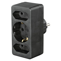 Hama Stopcontactadapter 3-Voudig 1X Geaard Stopcontact 2X Euro Zwart