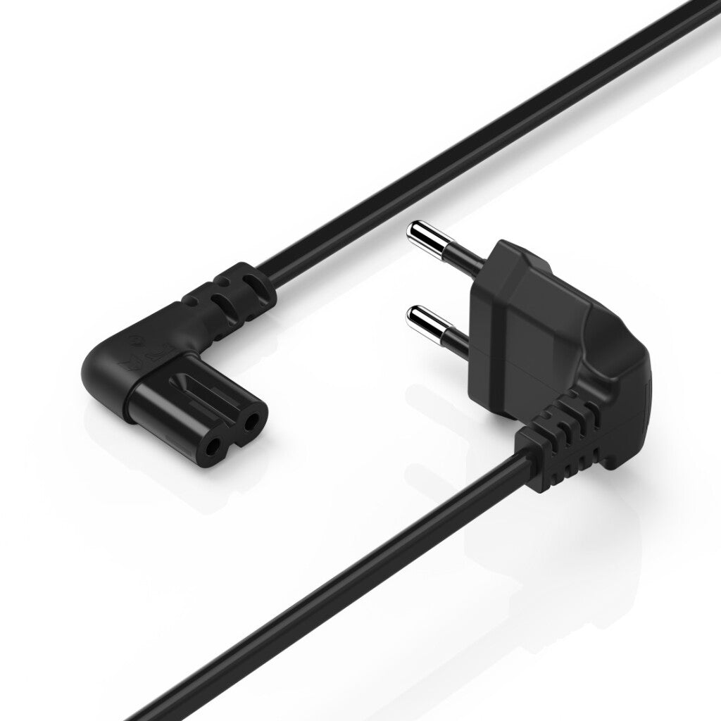 Hama Netsnoer Aan Beide Zijden Haaks Euro-Stekker Dubbele Groef/C7 1,5 M Zw.
