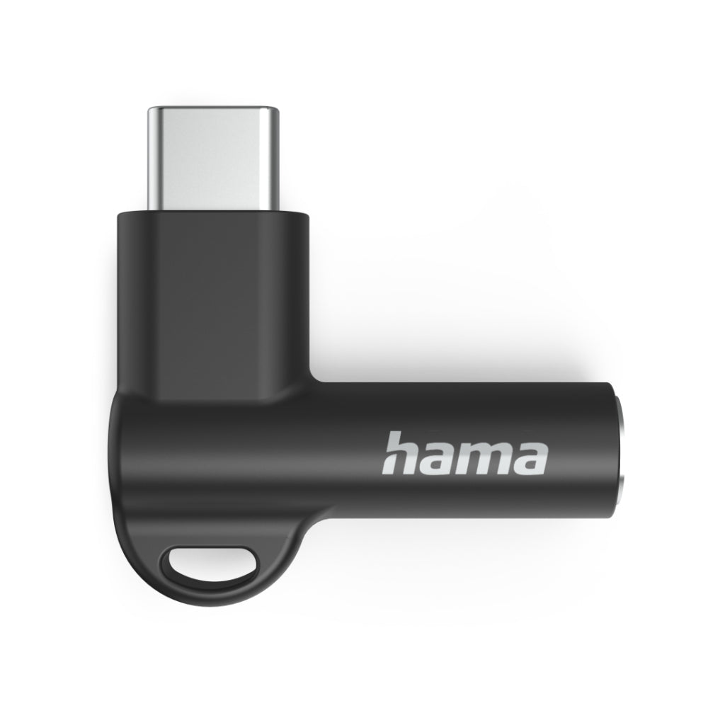 Hama Aux-Adapter Usb C&Ndash;3.5 Mm Jack Aansluiting 90&Deg; Hoekstekker Zwart