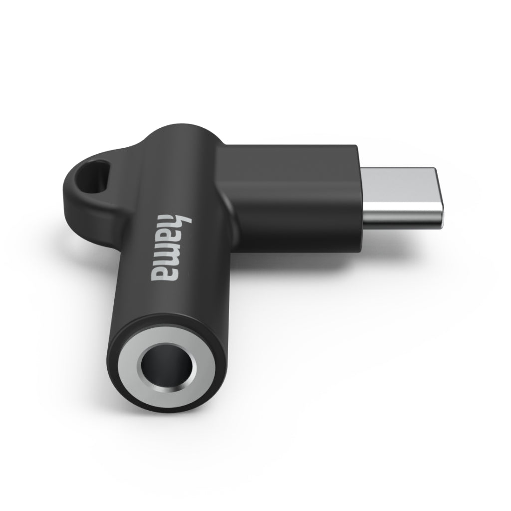 Hama Aux-Adapter Usb C&Ndash;3.5 Mm Jack Aansluiting 90&Deg; Hoekstekker Zwart