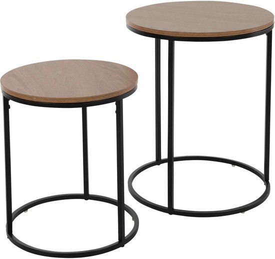 Trends4You Bijzettafels - Hout - 40Xh50 En 30Xh40 Cm