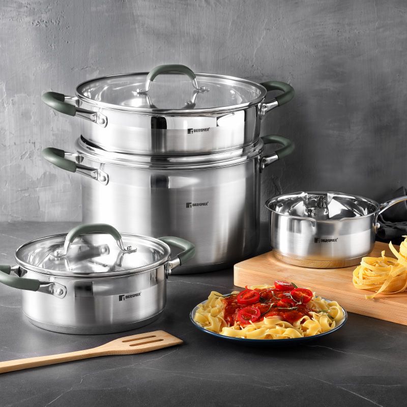 Bergner Midnight Rvs Soeppan Met Deksel - Inductie - 28Cm - 9.5L