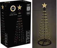 Kerstboom - Vlaggenmast - 150Cm - 154 Led - Zwart Frame - Warm Wit