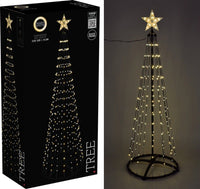 Kerstboom - Vlaggenmast - 300Cm - 550 Led - Zwart Frame - Warm Wit