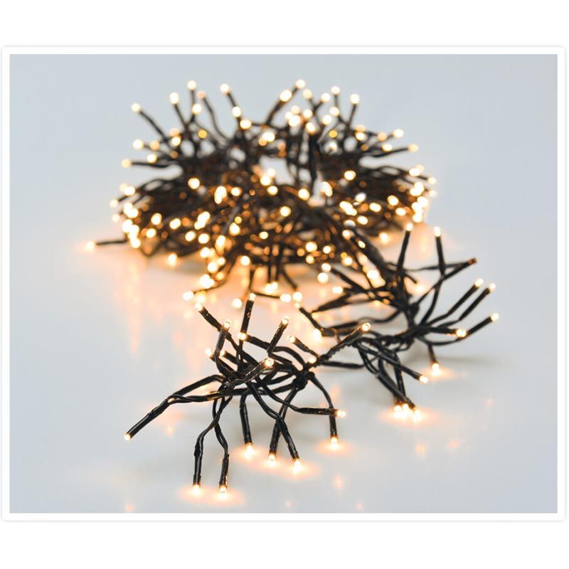 Clusterverlichting 192 Led - 1.4M - Extra Warm Wit - Batterij - Lichtfuncties - Geheugen - Timer