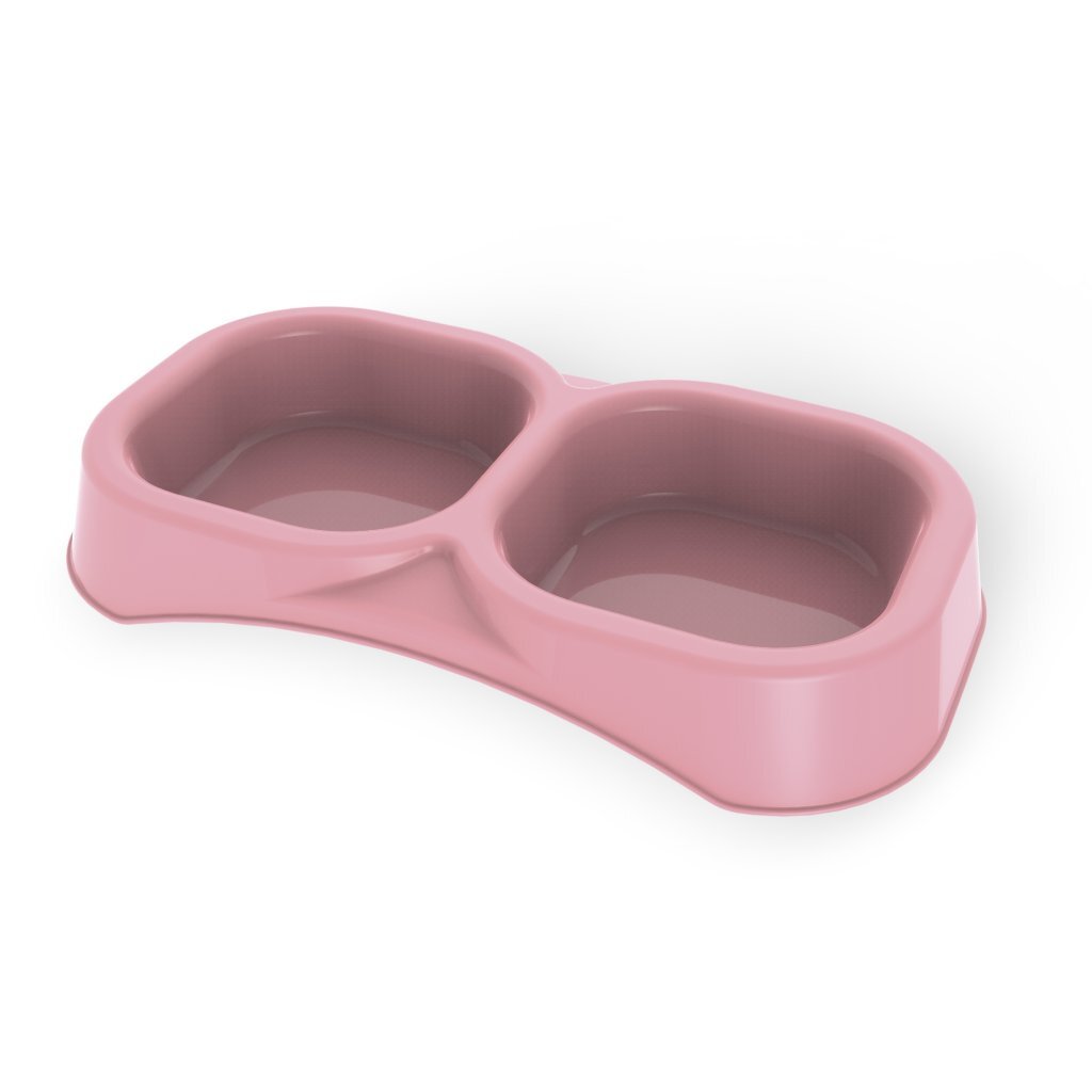 Bama Pet Dubbele Voederbak 21X11.5X3 Cm Diverse Kleuren