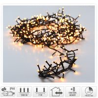 Microcluster - 1200 Led - 24M - Extra Warm Wit - Timer - Lichtfuncties - Geheugen - Buiten
