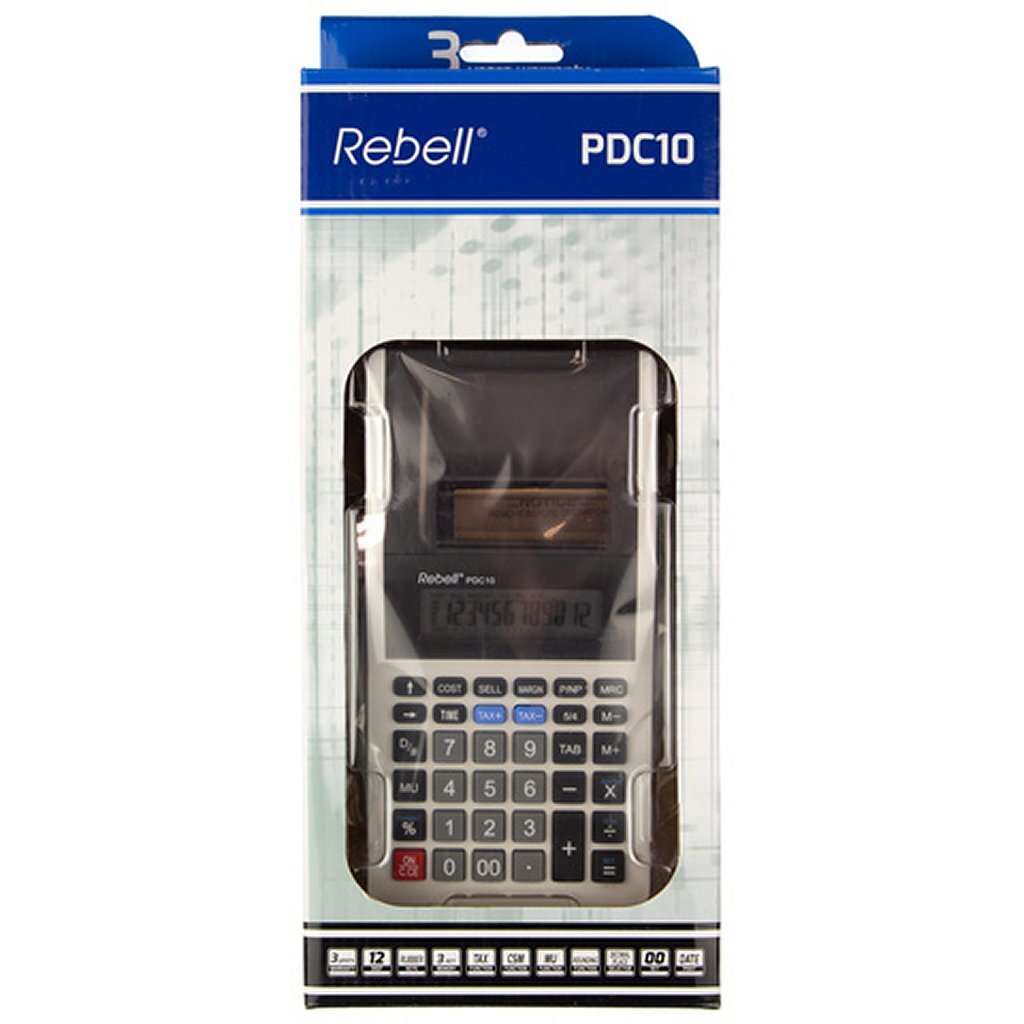 Rebell Re-Pdc10-Wb Printcalculator Pdc10 Wit/Zwart
