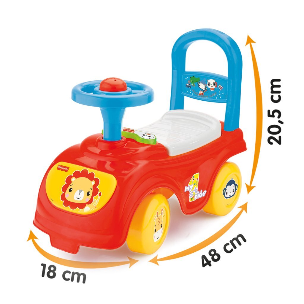Fisher Price Loopauto + Toeter Rood/Blauw/Geel