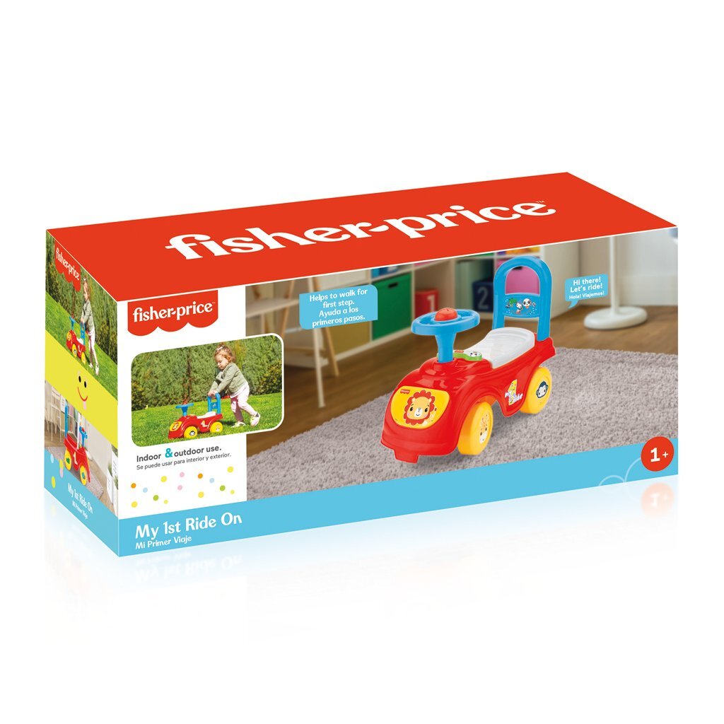 Fisher Price Loopauto + Toeter Rood/Blauw/Geel