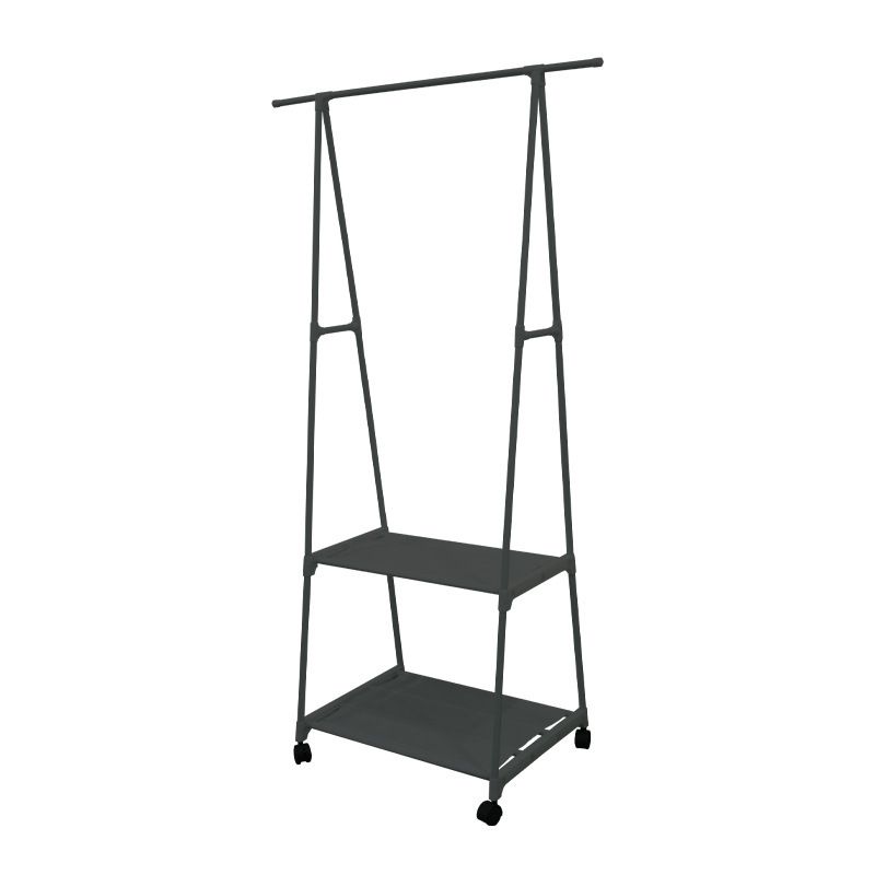 Ceruzo Kledingrek Met Leggers - Metaal - Verrijdbaar - Zwart - 85X42X160 Cm