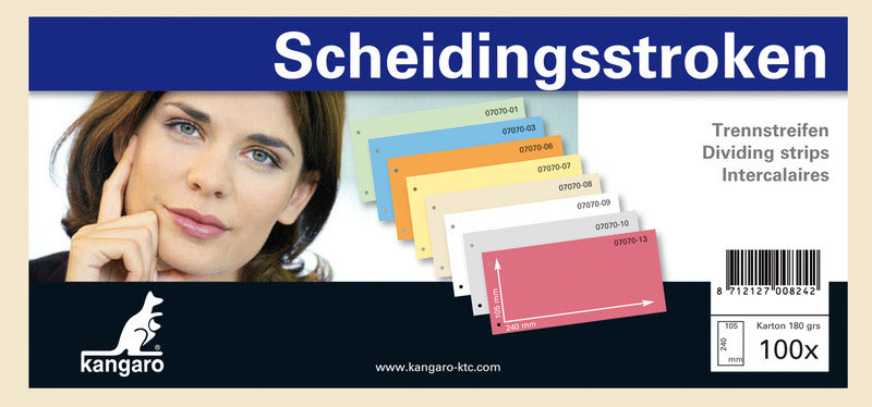 Kangaro 07070-08 Scheidingsstrook 2-Gaats 105X240Mm 180G Rc Beige