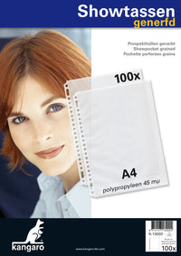 Kangaro K-13000 Showtas A4 Pp 45Mµ 23-Gaats Generfd 10X100 Stuks