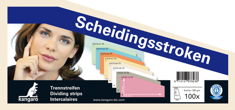 Kangaro 07070-08-Tr Scheidingsstrook 2-Gaats Trapezium 180Gr Rc Beige
