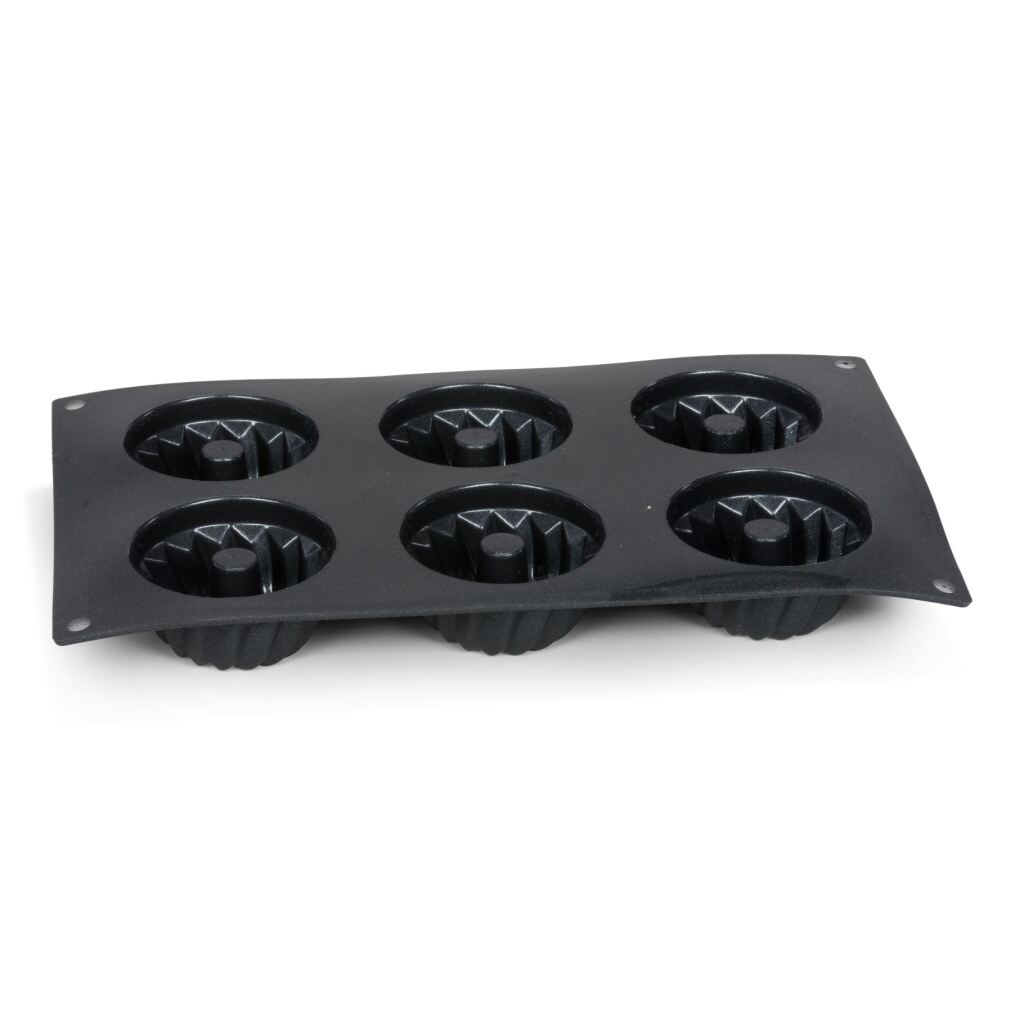 Patisse Mini Tulbandvorm 6 Vaks 29X17 Cm Zwart/Siliconen