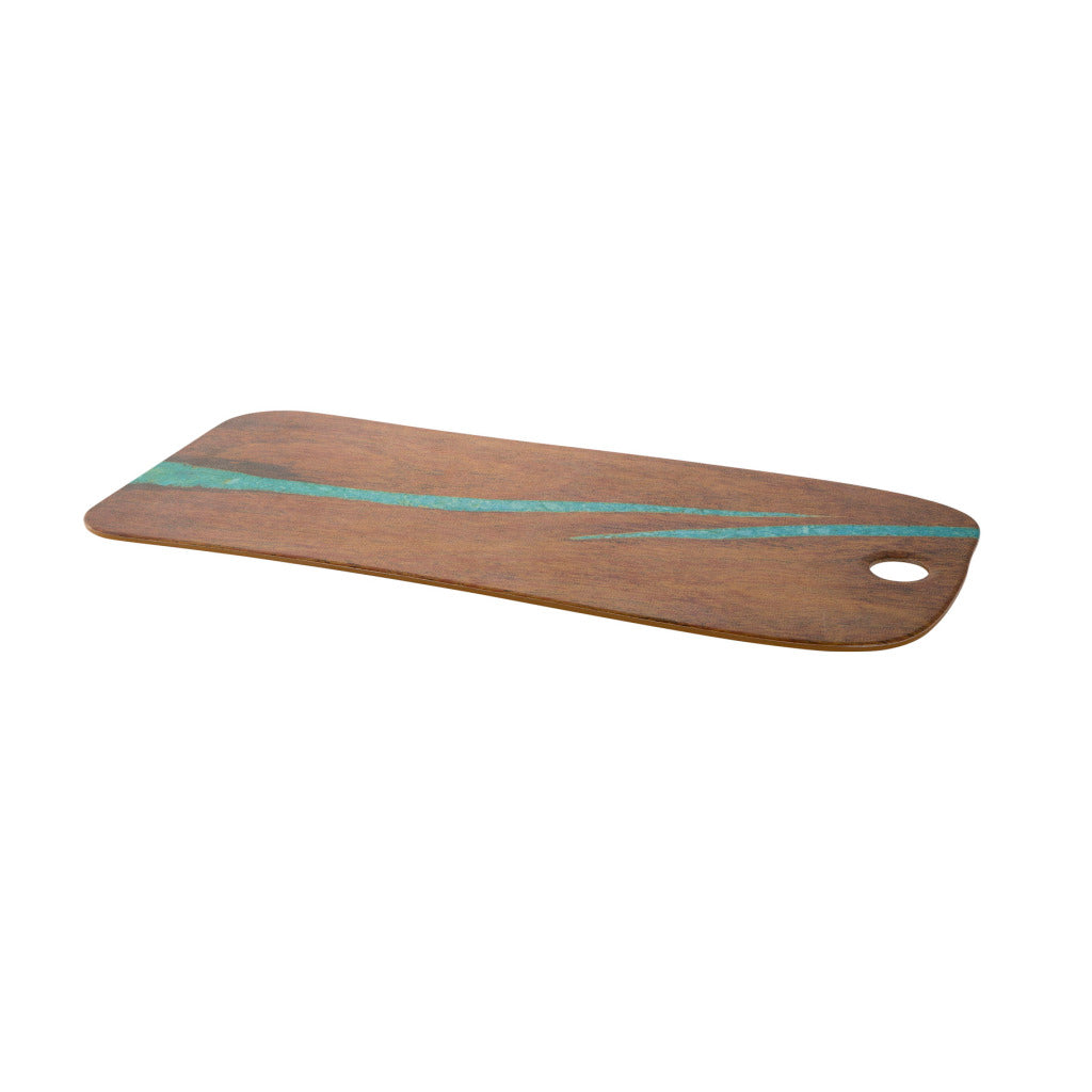 Cheforward Serveerplank 53X20 Cm Turquoise/Kersenhout-Look