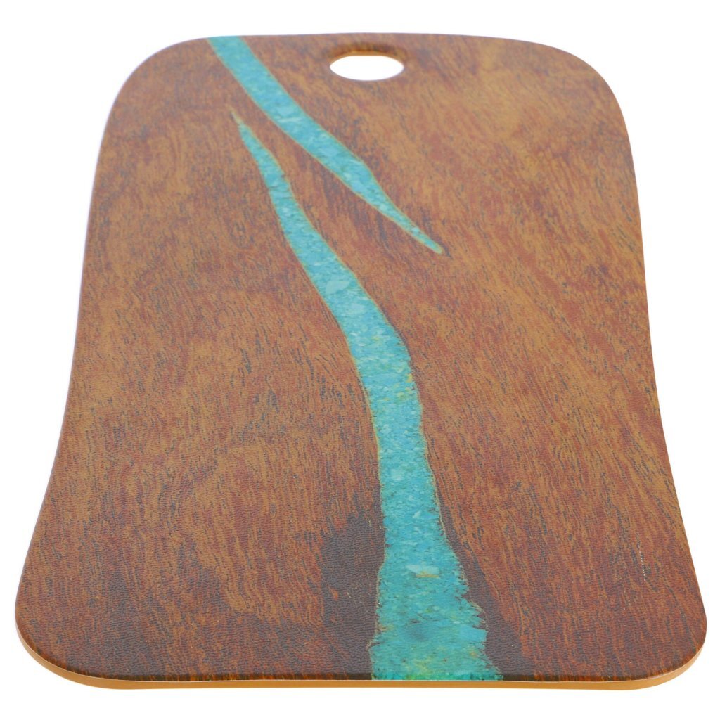Cheforward Serveerplank 53X20 Cm Turquoise/Kersenhout-Look