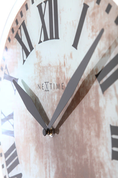 Nextime Ne-8162 Wandklok Dia. 43 X 4.2 Cm, Glas, Wit, 'Romana'