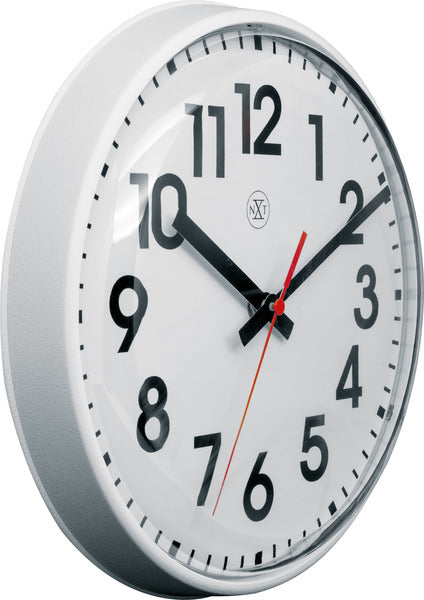 Nextime Nx-7308Wi Wandklok Nxt Diam. 26Cm Kunststof Wit, Witte Wijzerplaat