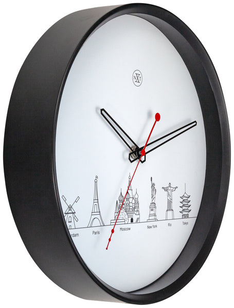 Nextime Nx-7350 Wandklok Nxt Worldtour Dia 30Cm Kunststof Zwart