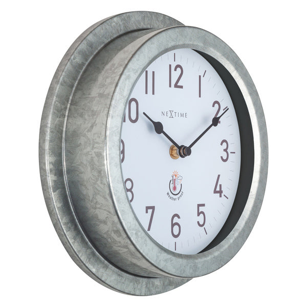 Nextime Ne-4301Ga Buitenwandklok Poppy 22 Cm Metaal/Gegalvaniseerd